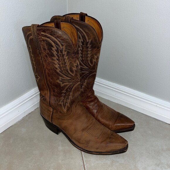 Lucchese 1883 Crayton Cowboy Western Snip Toe Boots Size US Mens 11 EE - Picture 1 of 11